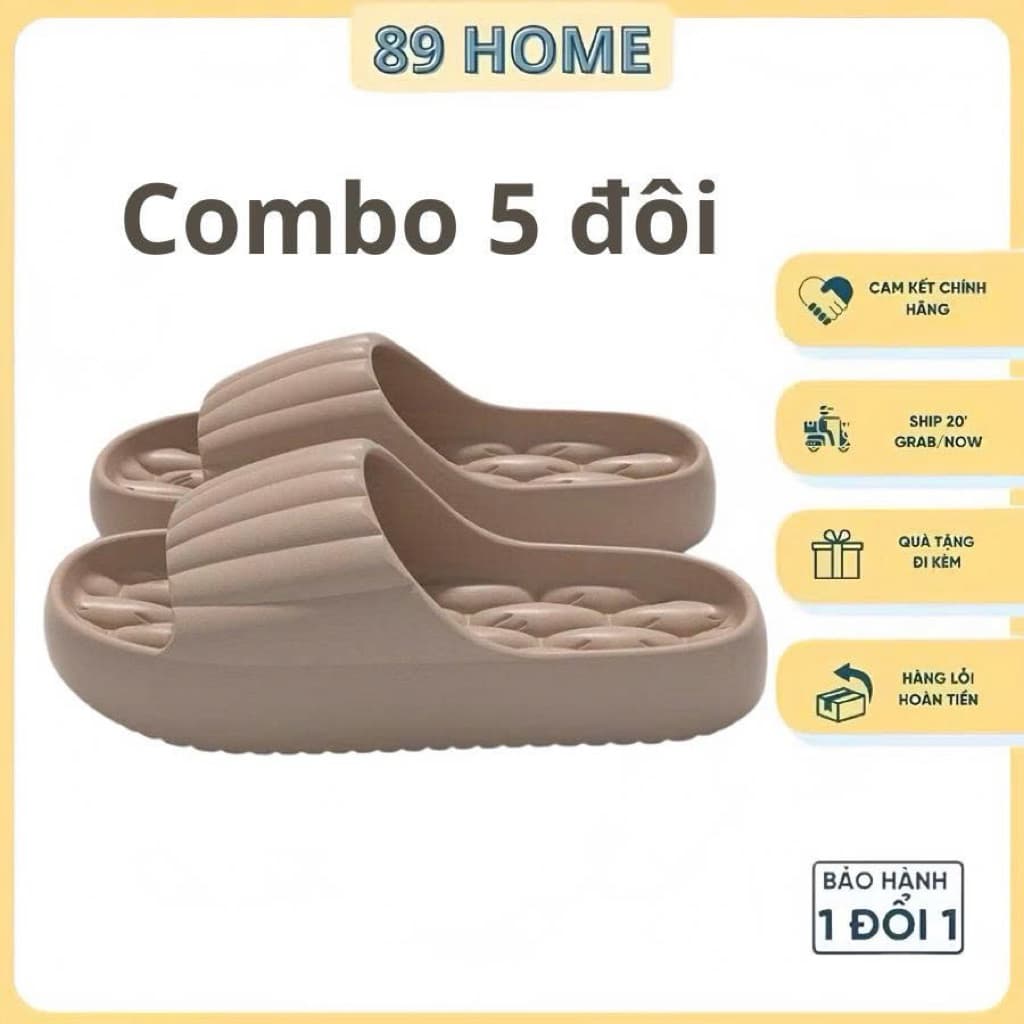 [ FREESHIP ] Combo 5 đôi dép đi trong nhà có đế chống trơn trượt, chất liệu EVA êm chân, thoáng khí ( dép xốp )
