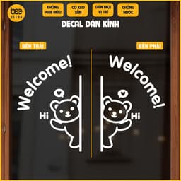 Decal Welcome 03 Trang Trí Cửa Kính chống nước có keo dán. DK06 1