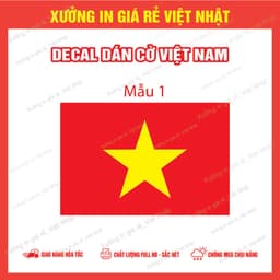 Cờ đỏ sao vàng_ Decal dán xe ô tô có keo dán sẵn_Bóc ra là dán 2
