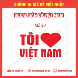 Cờ đỏ sao vàng_ Decal dán xe ô tô có keo dán sẵn_Bóc ra là dán 8