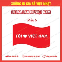 Cờ đỏ sao vàng_ Decal dán xe ô tô có keo dán sẵn_Bóc ra là dán 7