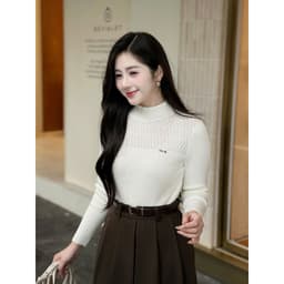 Áo len giữ nhiệt cao cấp mã 3302  tag chữ min phối cổ cao 3p chất len mềm mịn Eva Lover 3
