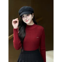 Áo len giữ nhiệt cao cấp mã 3302  tag chữ min phối cổ cao 3p chất len mềm mịn Eva Lover 5