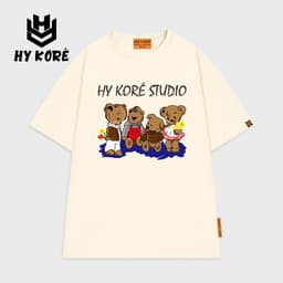 Áo Thun HY KORÉ 4 Con Gấu 3067 Form Rộng Localbrand Oversize Unisex Vải Cotton 65% Nam Nữ Mặc Đẹp 1