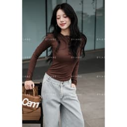 [MÀU MỚI] Áo Thun Nữ Dài Tay Khuy Cúc Chất Thun Min Co Dãn 4 chiều BYJANE - 802 7