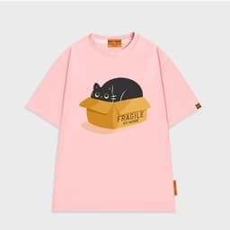 Áo Thun HY KORÉ Mèo Fragile 3074 Form Rộng Localbrand Oversize Unisex Vải Cotton 65% Nam Nữ Mặc Đẹp 8