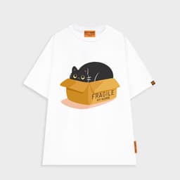 Áo Thun HY KORÉ Mèo Fragile 3074 Form Rộng Localbrand Oversize Unisex Vải Cotton 65% Nam Nữ Mặc Đẹp 9