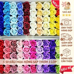 !! 50 150 250 hoa hồng sáp thơm 3 lớp đủ màu pha không dập đẹp trang trí handmade - Hoa Sáp Nhà Bơ 1
