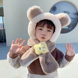 Mũ Lông Thu Đông Trẻ Em 3 in 1 Siêu Dễ Thương Cho Bé Chất Liệu Lông Mềm Mịn Cao Cấp 6