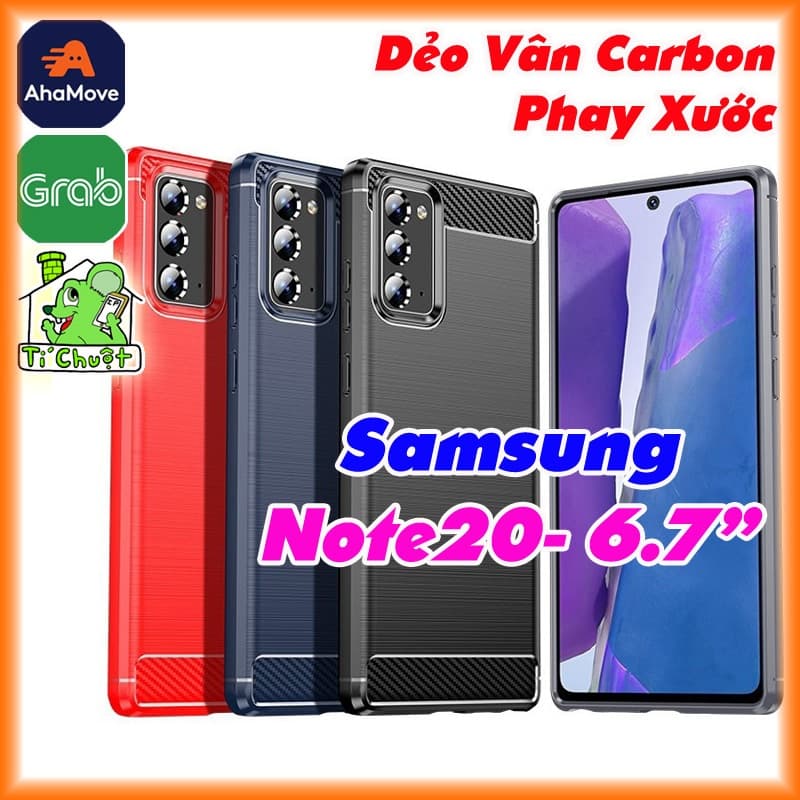Ốp Lưng Chống Sốc cho SS Galaxy Note 20 6.7" Vân 3D Carbon Phay Xước
