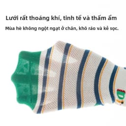 T28 Tất Chống Trơn Trượt Bé Trai Hoạt Hình Khủng Long Lược Cotton Lưới Thoáng Khí 1-5 Tuổi 7