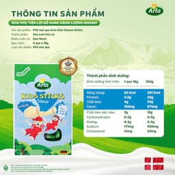 [DATE 7/2027] Thùng 18 hộp Phô mai que Arla Kids Sticks Cho Bé giàu Canxi cho bé >1 tuổi 3