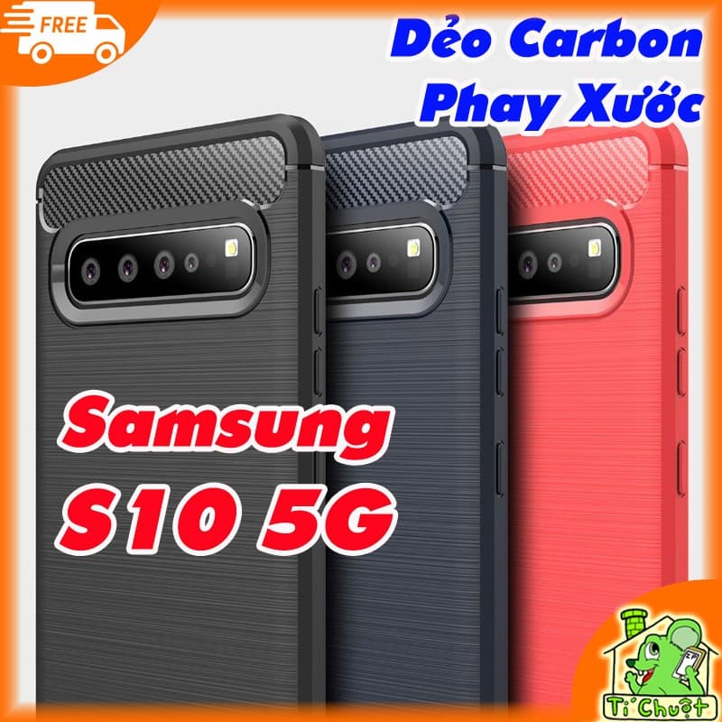 [Bản Hàn Quốc SM-G977] Ốp Lưng Chống Sốc cho SS Galaxy S10 5G 6.7" Vân 3D Carbon Phay Xước