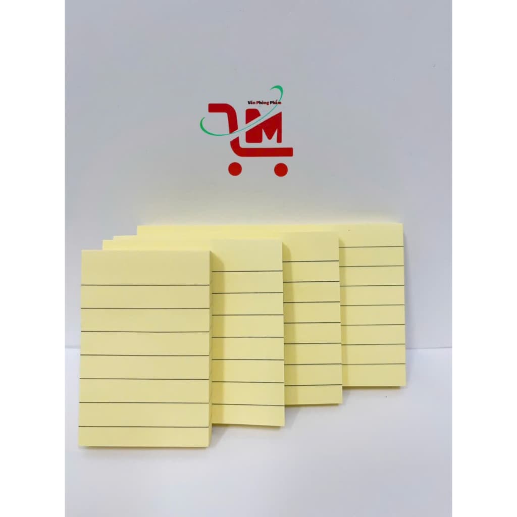 Combo 2 Xấp 200 Tờ Giấy Note/Ghi Chú WINTEX Màu Vàng Kẻ Ngang Size 3x2, 3x3, 3x4, 3x5, Màu Vàng, 1 Đầu Có Keo,1 Đầu Trơn