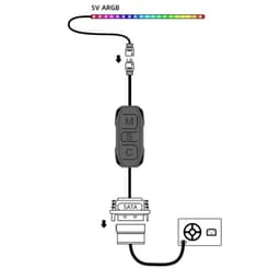 Cáp Chuyển 3pin ARGB 5V Sang SATA – Bộ Chuyển Đổi RGB Cho PC LED, Quạt Case, Dây Đèn 3