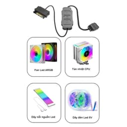 Cáp Chuyển 3pin ARGB 5V Sang SATA – Bộ Chuyển Đổi RGB Cho PC LED, Quạt Case, Dây Đèn 2