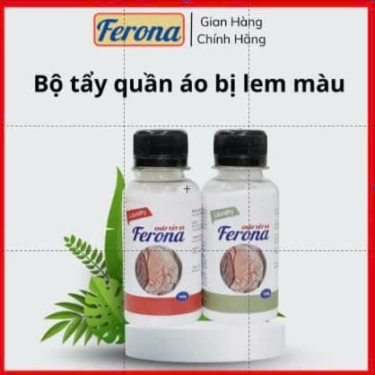 Bộ Tẩy Lem Màu Ferona – Khử Lem, Trả Lại Màu Sắc Gốc Cho Quần Áo (K Tẩy Được Lem Màu Vàng, Hồng)