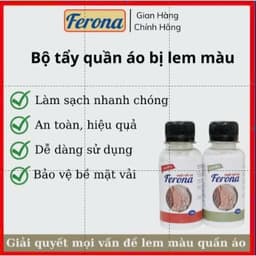 Bộ Tẩy Lem Màu Ferona – Khử Lem, Trả Lại Màu Sắc Gốc Cho Quần Áo (K Tẩy Được Lem Màu Vàng, Hồng) 4