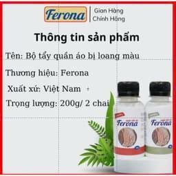 Bộ Tẩy Lem Màu Ferona – Khử Lem, Trả Lại Màu Sắc Gốc Cho Quần Áo (K Tẩy Được Lem Màu Vàng, Hồng) 2