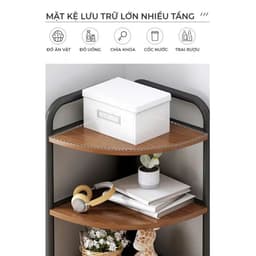 Kệ gỗ khung sắt góc tường 3/4/5 tầng. Giá để đồ góc tường trang trí decor phòng khách, phòng ngủ, nhà bếp sang trọng bền 7