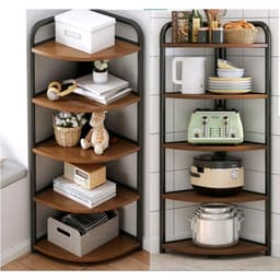 Kệ gỗ khung sắt góc tường 3/4/5 tầng. Giá để đồ góc tường trang trí decor phòng khách, phòng ngủ, nhà bếp sang trọng bền 4