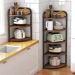 Kệ gỗ khung sắt góc tường 3/4/5 tầng. Giá để đồ góc tường trang trí decor phòng khách, phòng ngủ, nhà bếp sang trọng bền 8