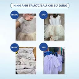 Combo tẩy trắng quần áo Asaki 500ml, tẩy mốc, ố vàng, không phai màu, dùng được cho vải trắng, màu 3