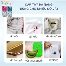 Combo tẩy trắng quần áo Asaki 500ml, tẩy mốc, ố vàng, không phai màu, dùng được cho vải trắng, màu 2