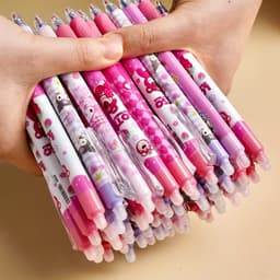 Hộp 12 Bút mực gel tẩy được mực đen, xanh, tím hình cute, bút gel mực tím xóa được, bút bi tẩy được 5