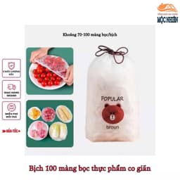 [Combo] Bịch 100 màng bọc thực phẩm, túi bọc thực phẩm nilon bo chun co giãn, tái sử dụng 1