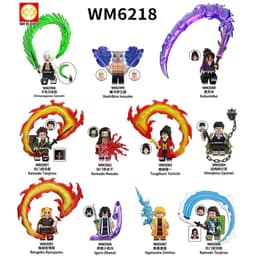 Minifigure Demon Slayer Đồ Chơi Lắp Ráp Nhân Vật Tanjiro, Nezuko, Rengoku,Yorichi,kokushibo (WM6218) 1