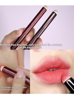 combo 2 Cọ trang điểm các loại - Cọ môi silicon đầu tròn, Cọ phấn mắt che khuyết điểm 4