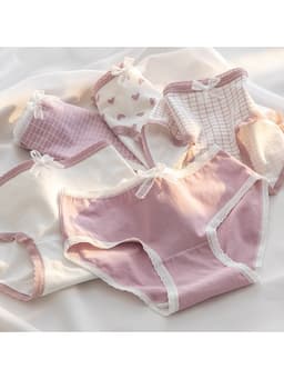 Set 5 Quần Chíp Tam Giác, Quần Lót cho Bé Gái, Mẫu Tim Hồng 30-60kg, Cotton kháng khuẩn an toàn cho bé 4