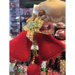 Chuông đôi nhung size 12-16cm đồ trang trí noel cây thông 4