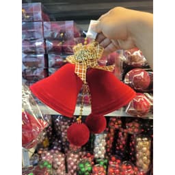 Chuông đôi nhung size 12-16cm đồ trang trí noel cây thông 6