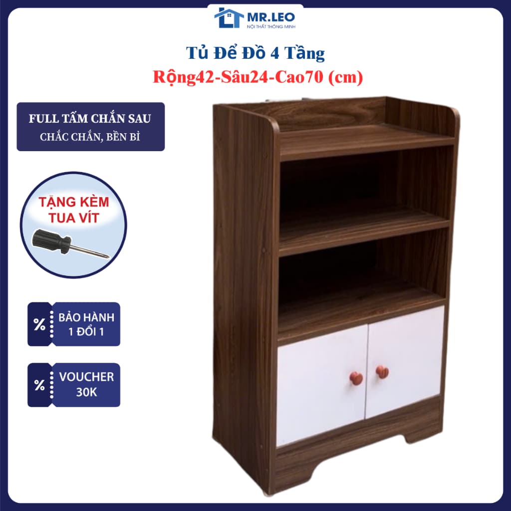 Tủ đầu giường - Kệ để đồ có khóa an toàn gỗ MDF thiết kế sang trọng, tiện ích- Tặng kèm tua vít