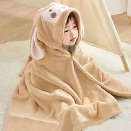 Khăn Tắm Choàng Ủ Lông Cotton Mềm Mịn Cho Bé – Có Mũ Hình Thú, Thấm Hút Siêu Nhanh 9