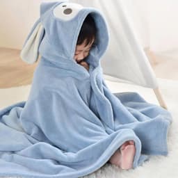 Khăn Tắm Choàng Ủ Lông Cotton Mềm Mịn Cho Bé – Có Mũ Hình Thú, Thấm Hút Siêu Nhanh 8