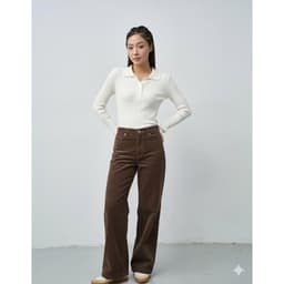 Quần Nhung GENVIET JEANS Dáng Suông Chất Liệu Nhung Cao Cấp Cạp Cao 9094 3