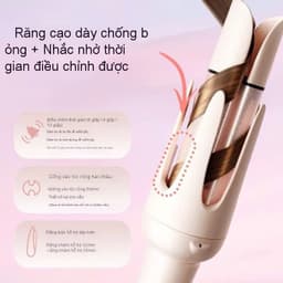 Máy Uốn Tóc Tạo Kiểu 3in1 Chuẩn Salon 2 Đầu Uốn 28 và 32mm, Máy Làm Xoăn Tự Động ChiGo Trục 32mm Dễ Dùng_TH 5