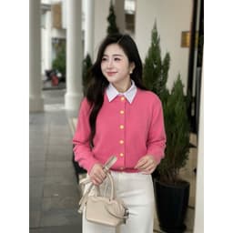 Áo khoác len nữ cardigan 233 cúc đồng chất len ép dày dặn mềm mịn phong cách  Eva Lover 1