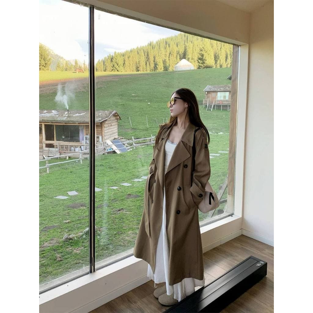 [Sẵn] Áo Khoác Dài Trench Coat Nữ Hàn Quốc Dáng Dài Thắt Eo Sang Trọng Chống Gió Đi Làm Đi Chơi Chali AZ809
