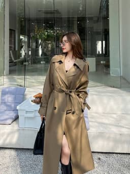 [Sẵn] Áo Khoác Dài Trench Coat Nữ Hàn Quốc Dáng Dài Thắt Eo Sang Trọng Chống Gió Đi Làm Đi Chơi Chali AZ809 5