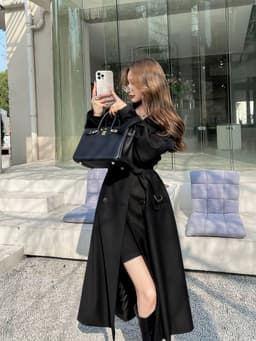 [Sẵn] Áo Khoác Dài Trench Coat Nữ Hàn Quốc Dáng Dài Thắt Eo Sang Trọng Chống Gió Đi Làm Đi Chơi Chali AZ809 6