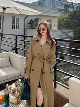 [Sẵn] Áo Khoác Dài Trench Coat Nữ Hàn Quốc Dáng Dài Thắt Eo Sang Trọng Chống Gió Đi Làm Đi Chơi Chali AZ809 7