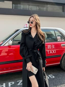 [Sẵn] Áo Khoác Dài Trench Coat Nữ Hàn Quốc Dáng Dài Thắt Eo Sang Trọng Chống Gió Đi Làm Đi Chơi Chali AZ809 8