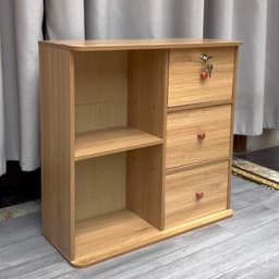 Tủ đa năng gỗ MDF phủ melamine, có khóa, màu gỗ sậm, hiện đại và sang trọng cho đầu giường. 5