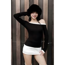 [ MÀU MỚI ] Áo Thun Trễ Vai Tay Dài Phối Viền siêu co dãn mềm mịn - BYJANE - 841 8