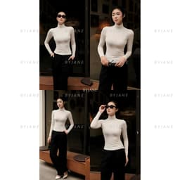 [MÀU MỚI] Áo Thun Nữ Dài Tay Cổ Lọ 8p Co Dãn 4 Chiều Giữ Nhiệt Tốt Chất Thun Mịn BYJANE - 850 5