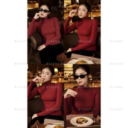 [MÀU MỚI] Áo Thun Nữ Dài Tay Cổ Lọ 8p Co Dãn 4 Chiều Giữ Nhiệt Tốt Chất Thun Mịn BYJANE - 850 4